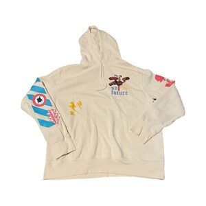 Japanese Anime Graphic XL Men's Hoodie, Urban Man Street wear, Cream Color, NWOT